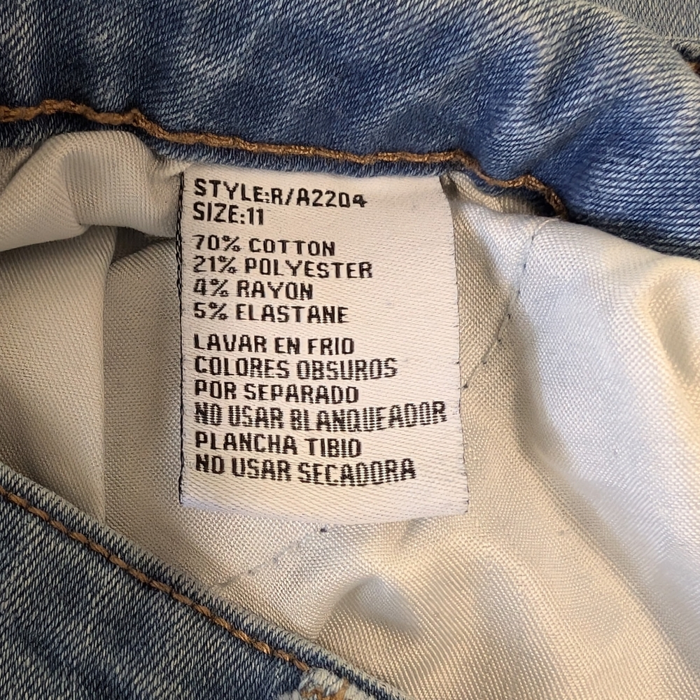 Bamboo Patchwork Flared Women's Jeans Size 11 - Picture 9 of 9